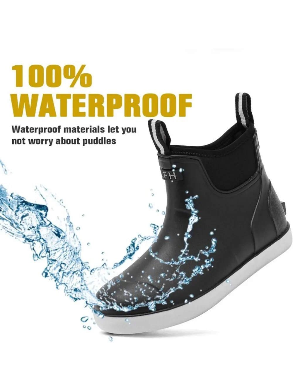 Waterproof Men's Ankle Deck Boots - Anti-Slip Rain & Fishing Shoes for Outdoors
